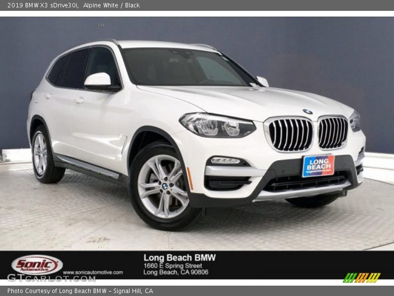 Alpine White / Black 2019 BMW X3 sDrive30i