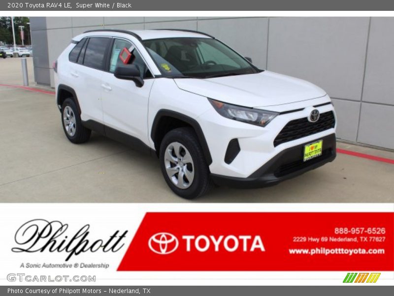 Super White / Black 2020 Toyota RAV4 LE