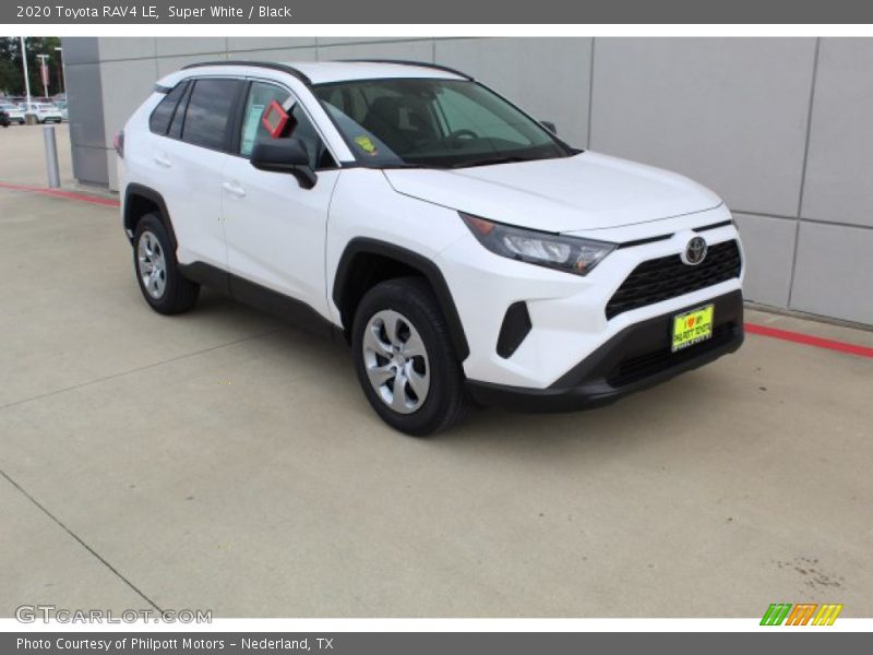 Super White / Black 2020 Toyota RAV4 LE