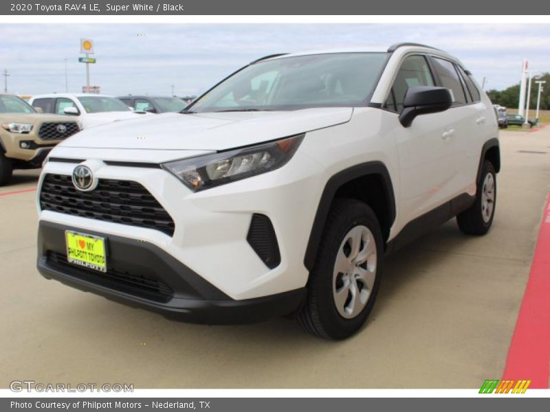 Super White / Black 2020 Toyota RAV4 LE