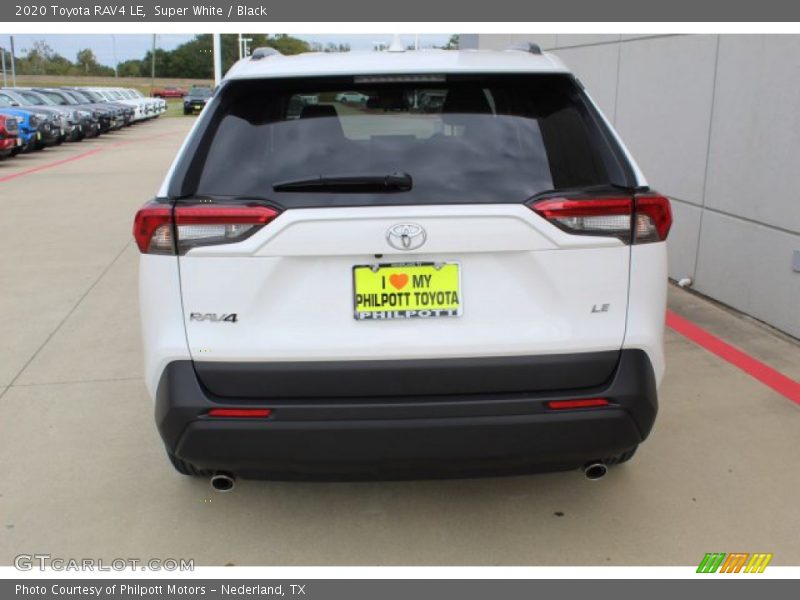 Super White / Black 2020 Toyota RAV4 LE