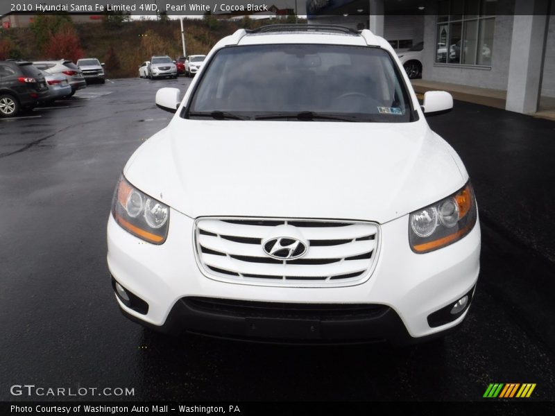 Pearl White / Cocoa Black 2010 Hyundai Santa Fe Limited 4WD