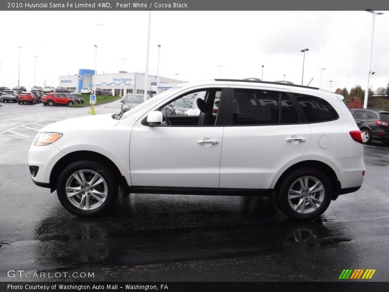 Pearl White / Cocoa Black 2010 Hyundai Santa Fe Limited 4WD