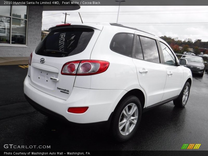 Pearl White / Cocoa Black 2010 Hyundai Santa Fe Limited 4WD
