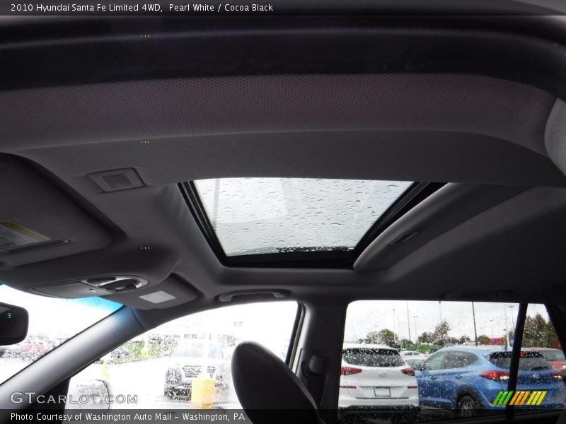 Pearl White / Cocoa Black 2010 Hyundai Santa Fe Limited 4WD