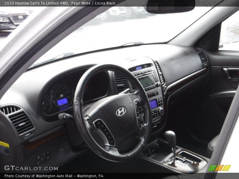 Pearl White / Cocoa Black 2010 Hyundai Santa Fe Limited 4WD
