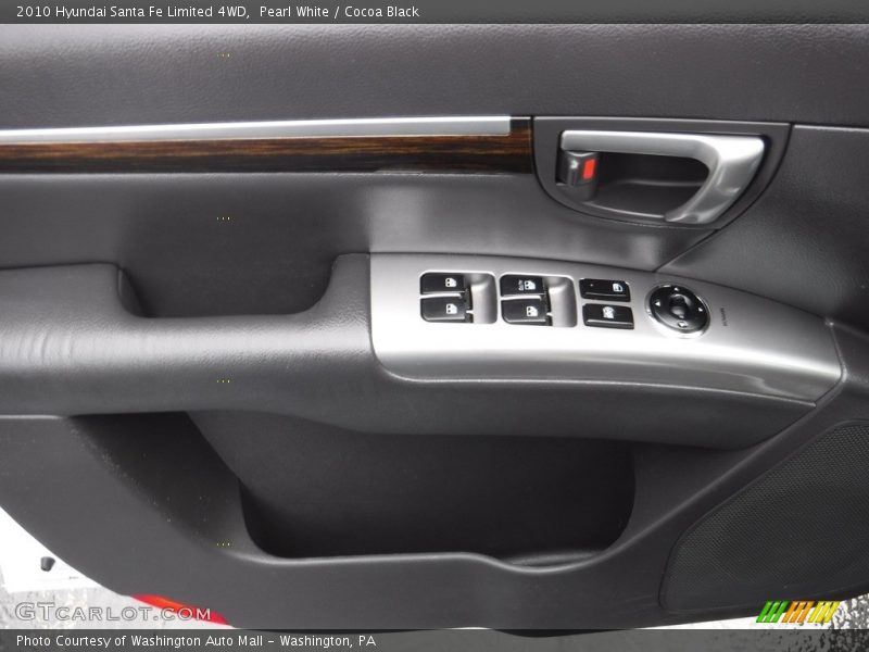 Pearl White / Cocoa Black 2010 Hyundai Santa Fe Limited 4WD