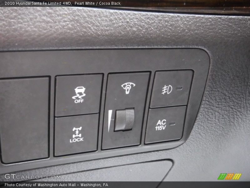 Pearl White / Cocoa Black 2010 Hyundai Santa Fe Limited 4WD