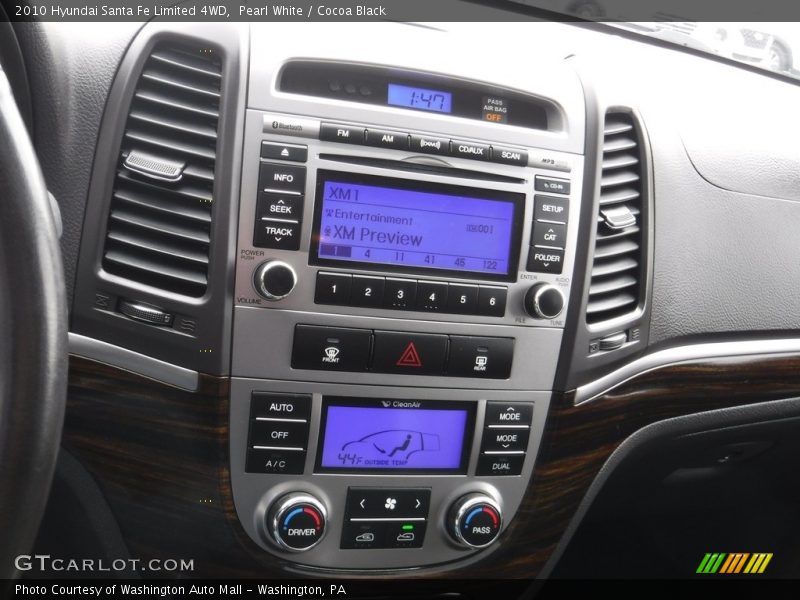 Pearl White / Cocoa Black 2010 Hyundai Santa Fe Limited 4WD