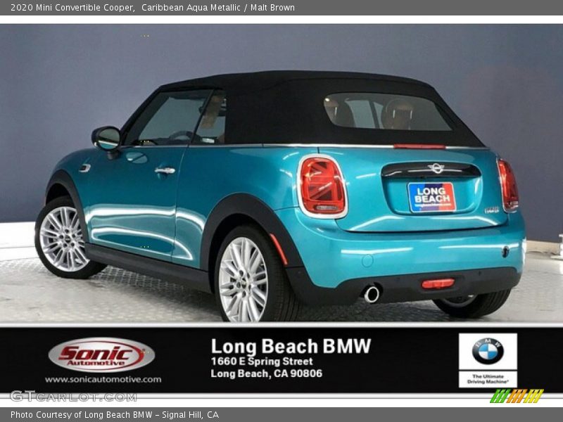 Caribbean Aqua Metallic / Malt Brown 2020 Mini Convertible Cooper