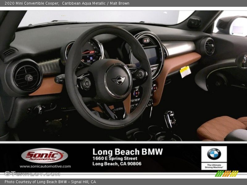 Caribbean Aqua Metallic / Malt Brown 2020 Mini Convertible Cooper