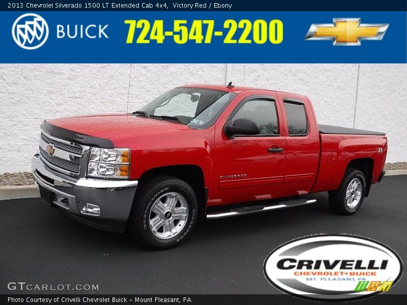 Victory Red / Ebony 2013 Chevrolet Silverado 1500 LT Extended Cab 4x4