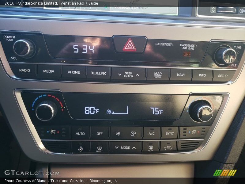 Venetian Red / Beige 2016 Hyundai Sonata Limited