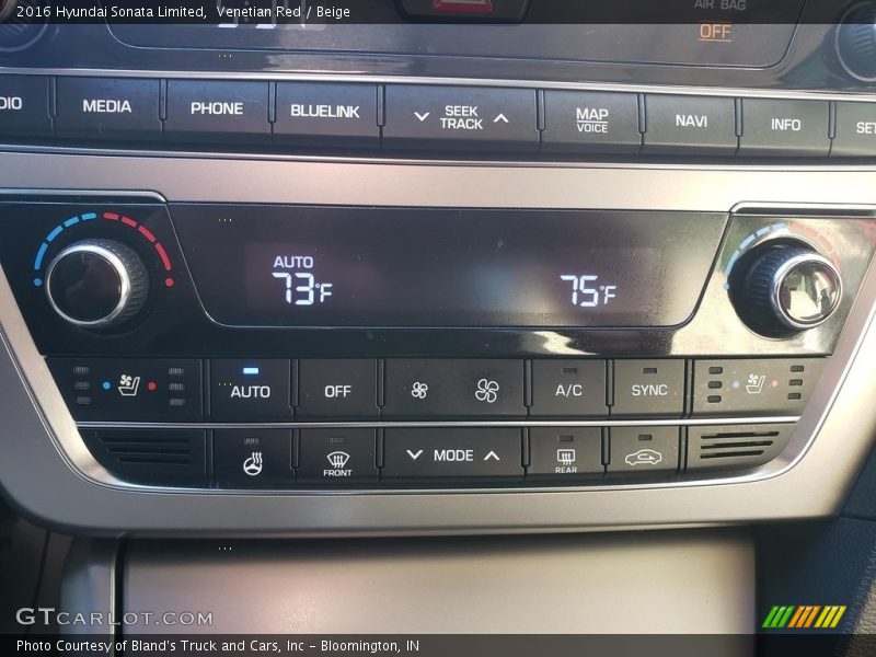 Venetian Red / Beige 2016 Hyundai Sonata Limited
