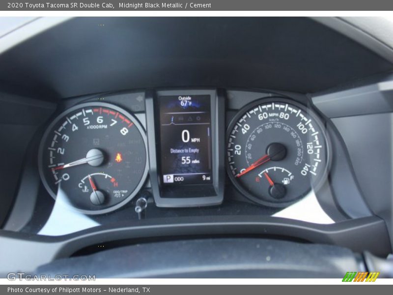 Midnight Black Metallic / Cement 2020 Toyota Tacoma SR Double Cab