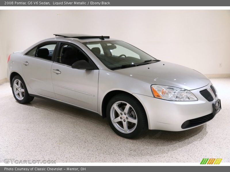 Liquid Silver Metallic / Ebony Black 2008 Pontiac G6 V6 Sedan