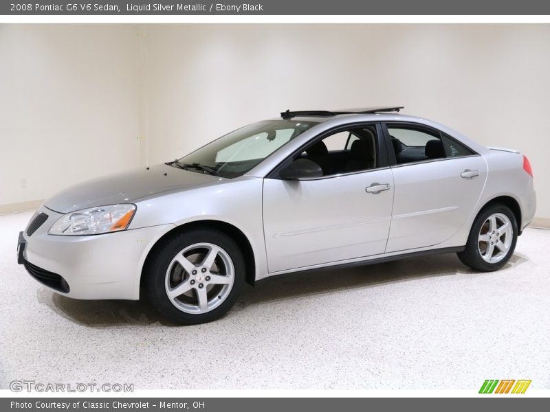 Liquid Silver Metallic / Ebony Black 2008 Pontiac G6 V6 Sedan