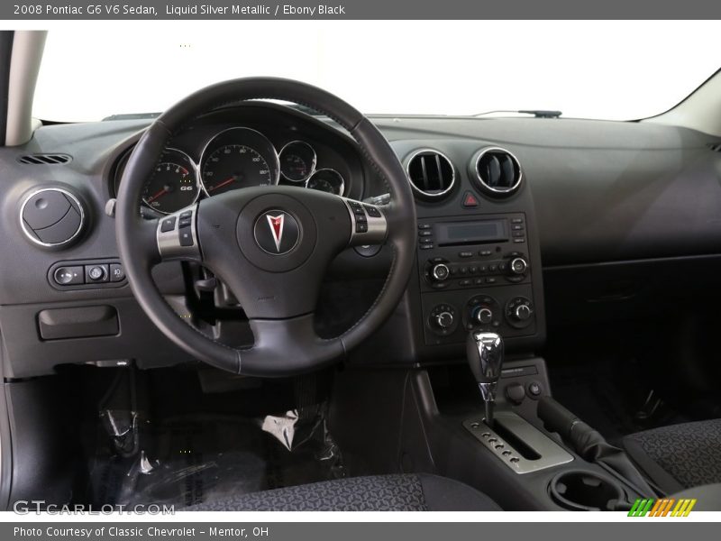 Liquid Silver Metallic / Ebony Black 2008 Pontiac G6 V6 Sedan