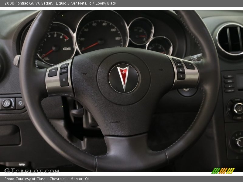 Liquid Silver Metallic / Ebony Black 2008 Pontiac G6 V6 Sedan