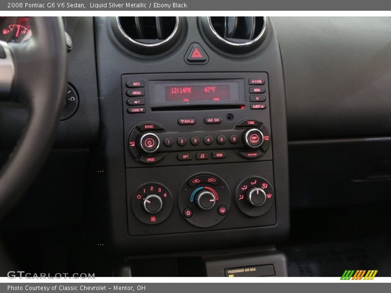 Liquid Silver Metallic / Ebony Black 2008 Pontiac G6 V6 Sedan