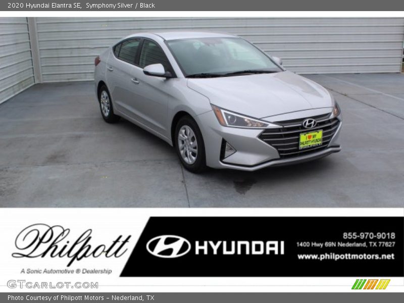 Symphony Silver / Black 2020 Hyundai Elantra SE