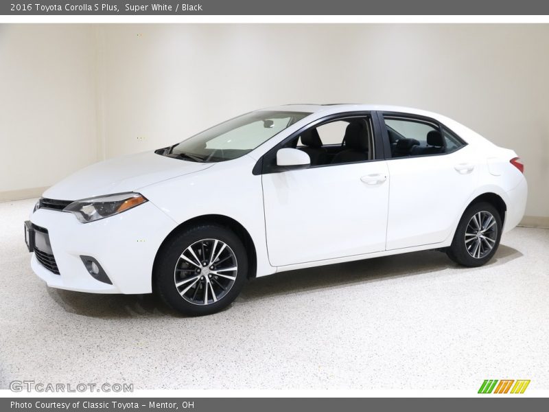 Super White / Black 2016 Toyota Corolla S Plus