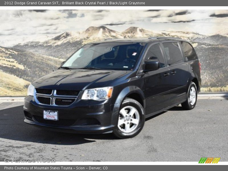 Brilliant Black Crystal Pearl / Black/Light Graystone 2012 Dodge Grand Caravan SXT