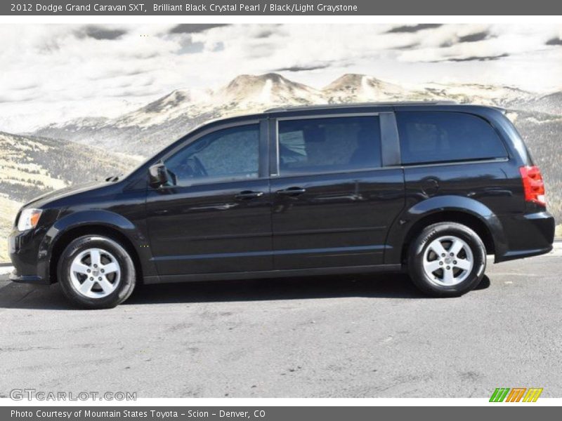 Brilliant Black Crystal Pearl / Black/Light Graystone 2012 Dodge Grand Caravan SXT