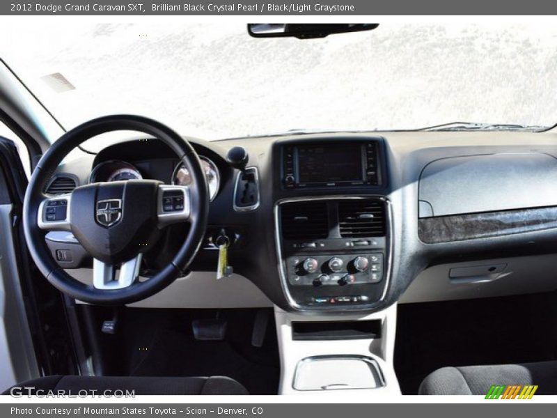 Brilliant Black Crystal Pearl / Black/Light Graystone 2012 Dodge Grand Caravan SXT