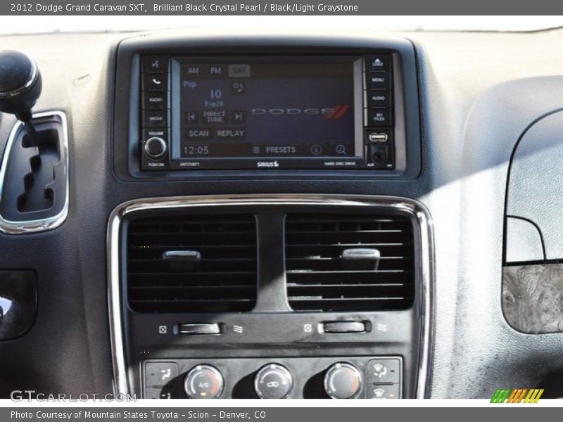 Brilliant Black Crystal Pearl / Black/Light Graystone 2012 Dodge Grand Caravan SXT