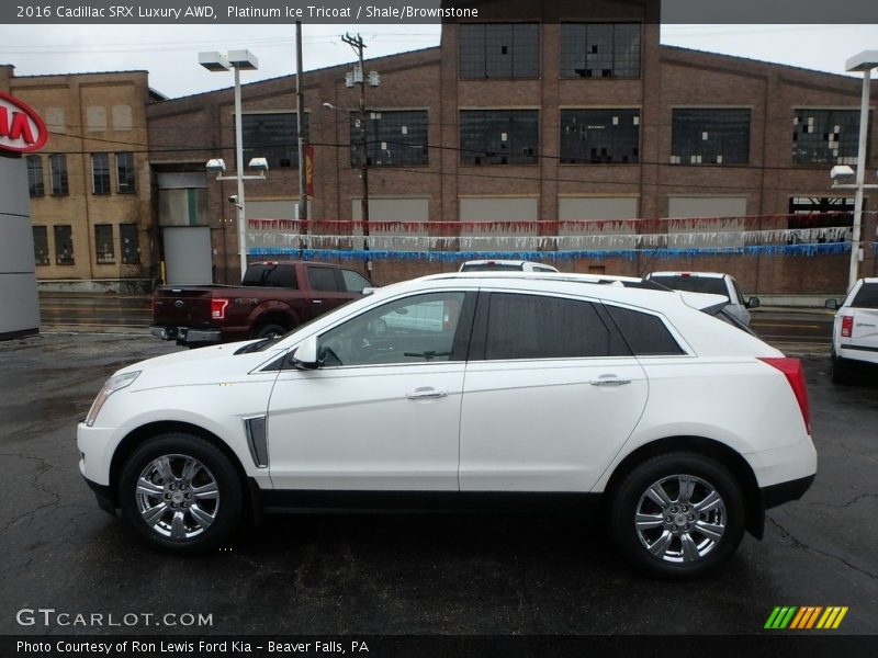 Platinum Ice Tricoat / Shale/Brownstone 2016 Cadillac SRX Luxury AWD