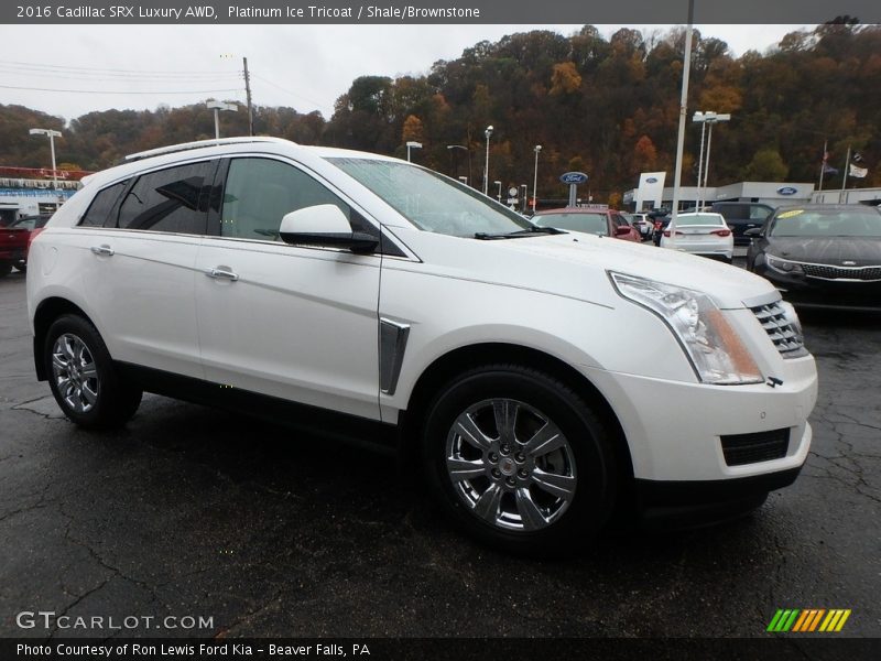 Platinum Ice Tricoat / Shale/Brownstone 2016 Cadillac SRX Luxury AWD