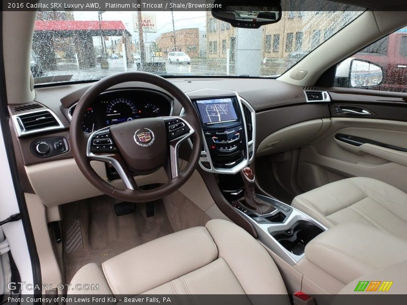 Platinum Ice Tricoat / Shale/Brownstone 2016 Cadillac SRX Luxury AWD