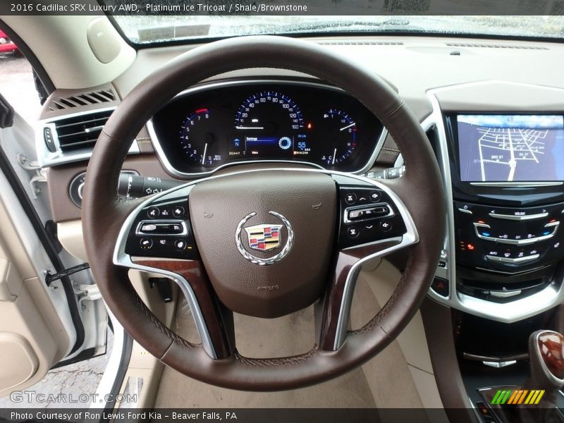 Platinum Ice Tricoat / Shale/Brownstone 2016 Cadillac SRX Luxury AWD
