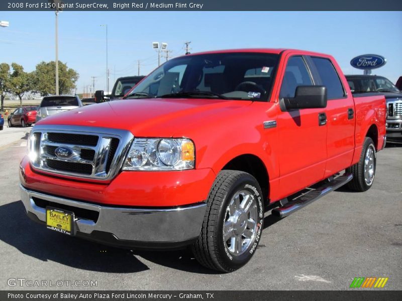 Bright Red / Medium Flint Grey 2008 Ford F150 Lariat SuperCrew