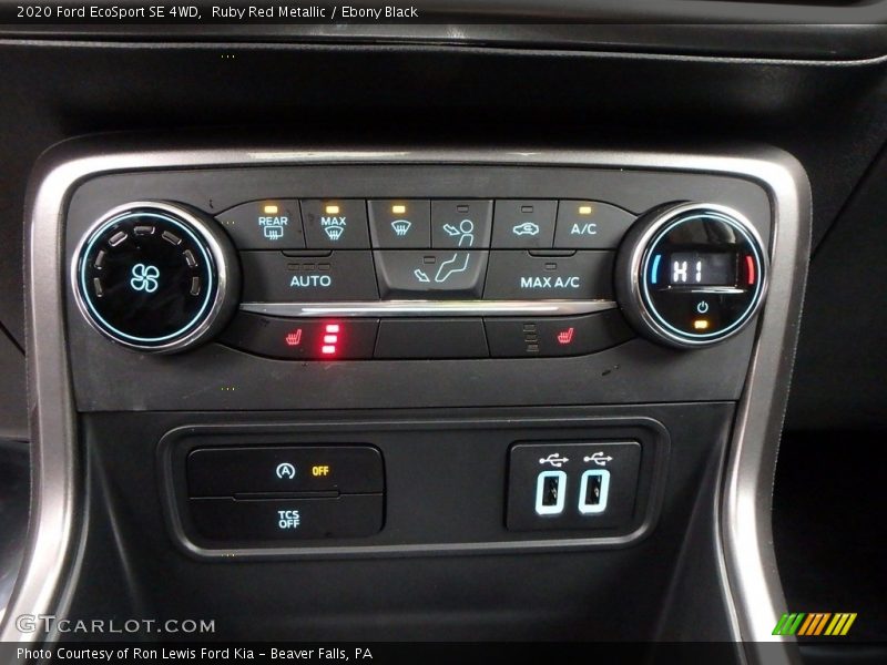 Controls of 2020 EcoSport SE 4WD