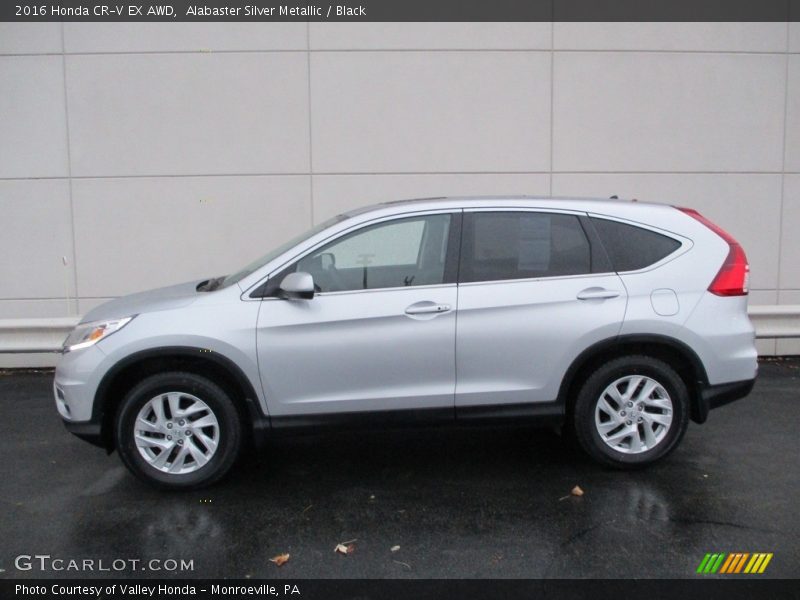 Alabaster Silver Metallic / Black 2016 Honda CR-V EX AWD