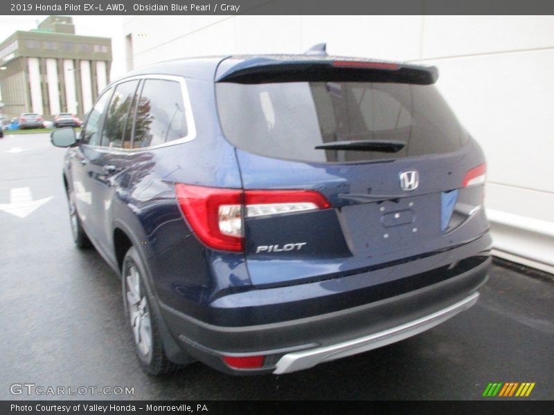 Obsidian Blue Pearl / Gray 2019 Honda Pilot EX-L AWD