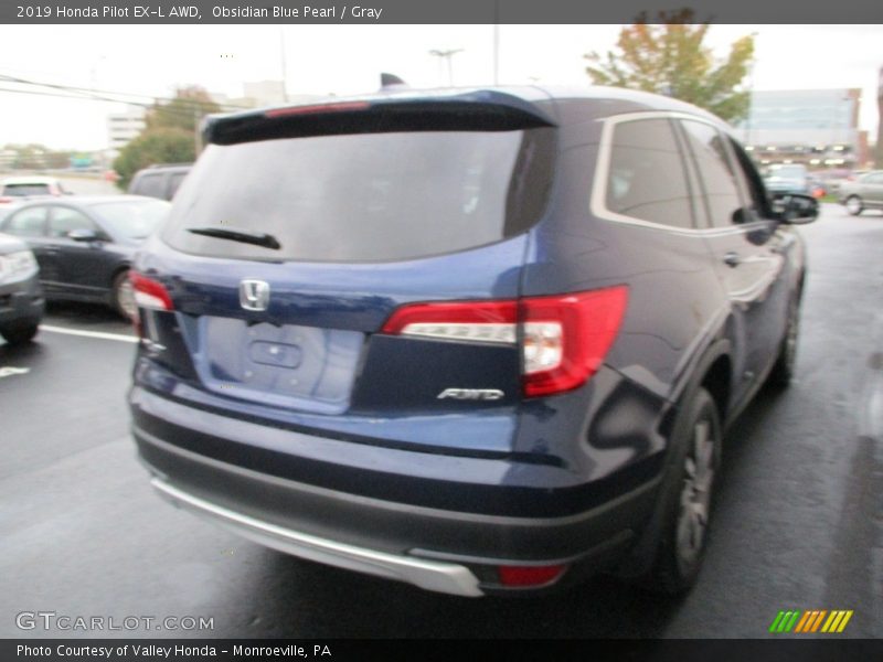 Obsidian Blue Pearl / Gray 2019 Honda Pilot EX-L AWD