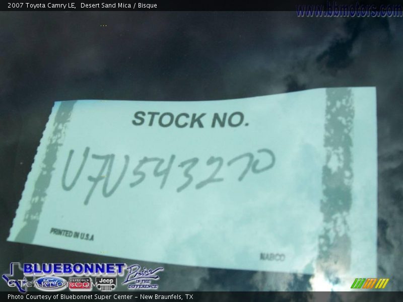 Desert Sand Mica / Bisque 2007 Toyota Camry LE
