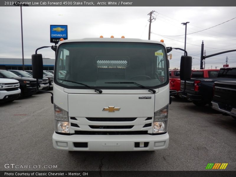 Arctic White / Pewter 2019 Chevrolet Low Cab Forward 4500 Stake Truck