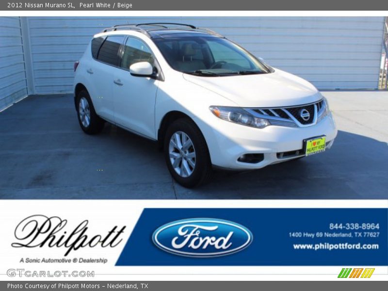 Pearl White / Beige 2012 Nissan Murano SL