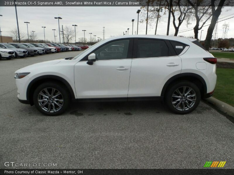 Snowflake White Pearl Mica / Caturra Brown 2019 Mazda CX-5 Signature AWD