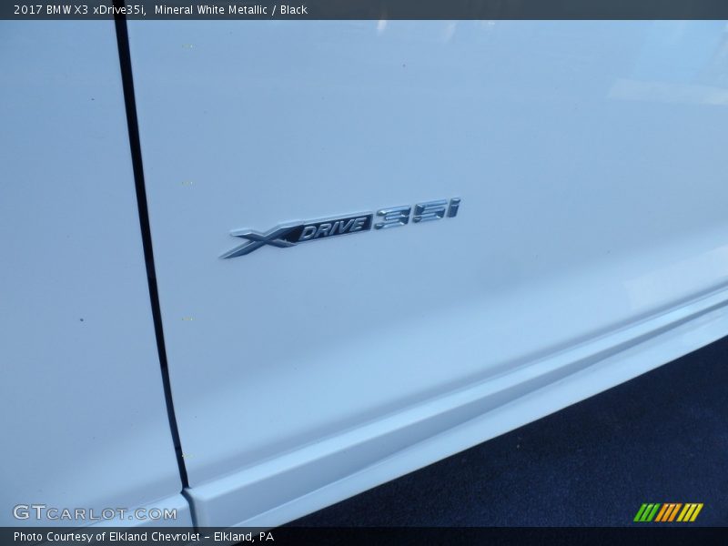 Mineral White Metallic / Black 2017 BMW X3 xDrive35i