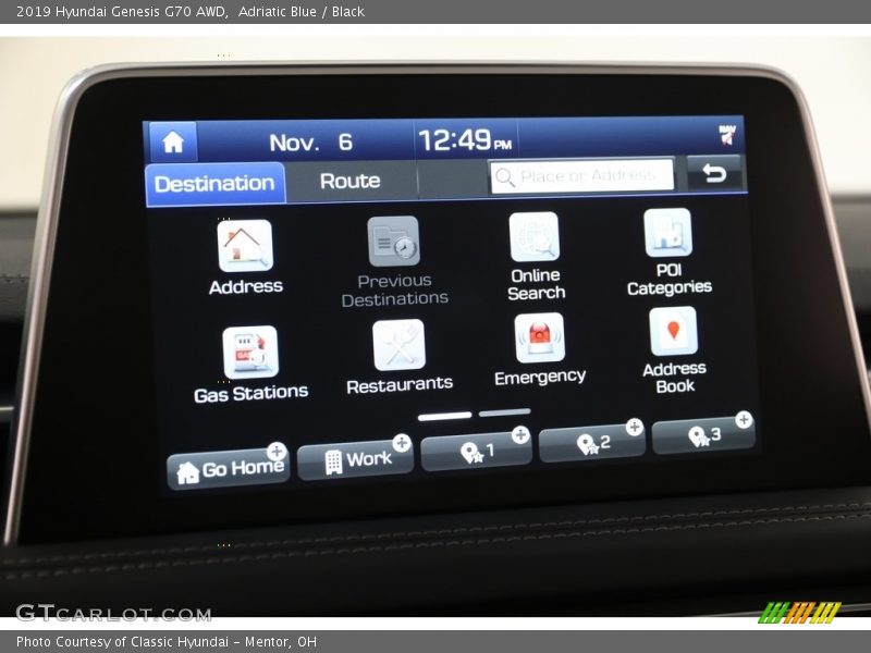 Adriatic Blue / Black 2019 Hyundai Genesis G70 AWD