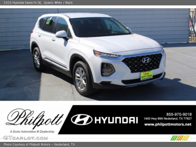 Quartz White / Black 2020 Hyundai Santa Fe SE