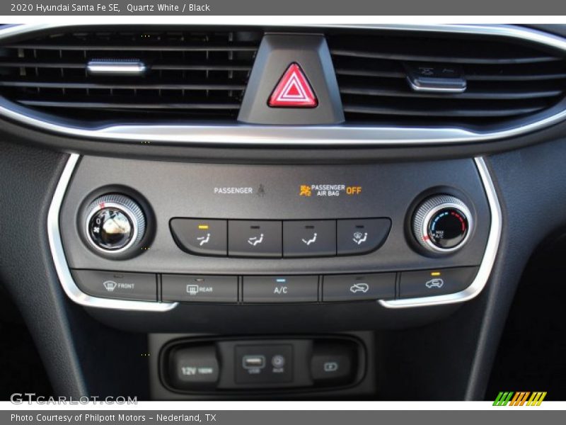 Quartz White / Black 2020 Hyundai Santa Fe SE