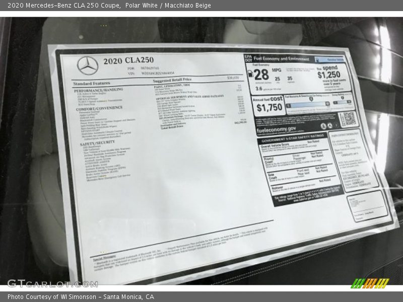 Polar White / Macchiato Beige 2020 Mercedes-Benz CLA 250 Coupe
