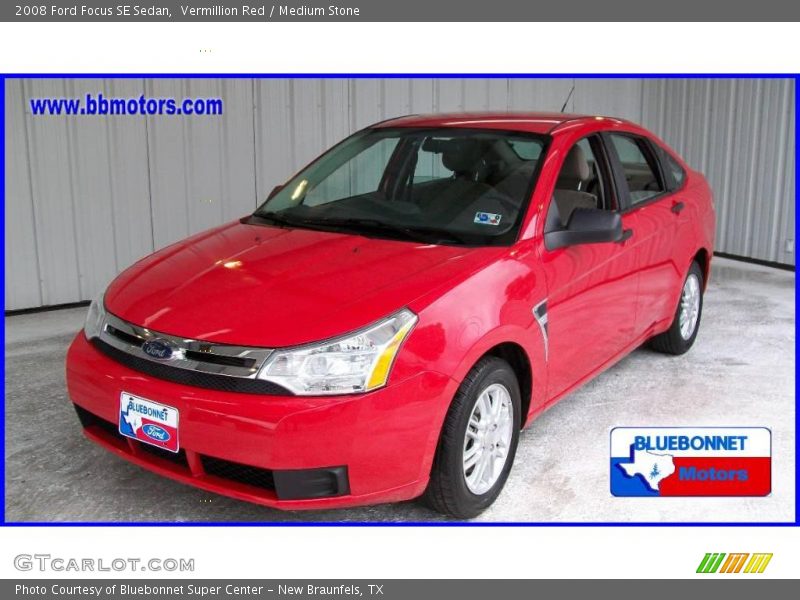Vermillion Red / Medium Stone 2008 Ford Focus SE Sedan
