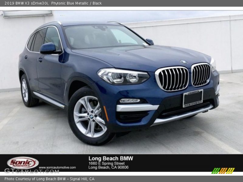 Phytonic Blue Metallic / Black 2019 BMW X3 sDrive30i